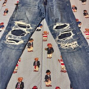 Zara Ripped Blue Skinny Jeans